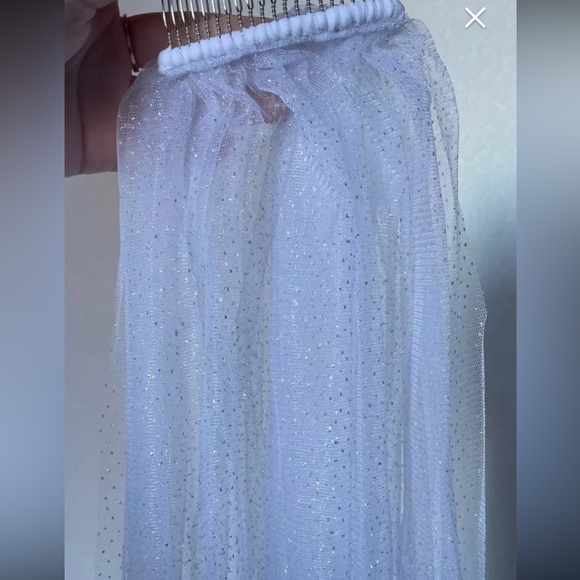 Glitter Veil with Blusher w. comb Glitter Bridal Bride floor 80” - Picture 3 of 5